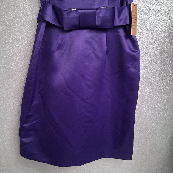 NWT Nue By Designer Shani Plum Satin Sleeveless Formal Dress  Size 10 - Picture 10 of 16